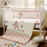 澳斯贝贝婴儿床上用品9件纯棉儿童床品婴儿床围春夏宝宝床围套装