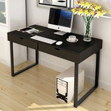 现代家用台式电脑桌简约实木带抽屉书桌写字台办公桌子卧室梳妆台