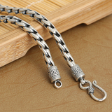 925纯银饰品 4.5mm复古泰银泰国进口龙骨项链 45-60厘米男士项链