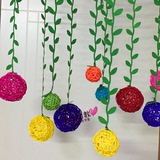 幼儿园走廊教室环境布置吊顶挂饰吊饰装饰手工藤编球柳条DIY材料