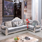 简约欧式沙发布艺大小户型客厅转角新皮布组合L形广州市组装橡木