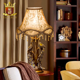 房客厅艺术台灯卧室床头台灯 欧式孔雀复古典创意奢华美式装饰书