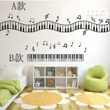 五线谱墙贴 音乐墙贴纸 钢琴黑白键 背景墙贴纸 钢琴舞蹈培训墙贴