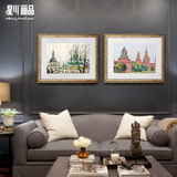 星川装饰画美式乡村客厅挂画沙发组合玄关卧室简约风景画欧式古堡