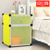 简易床头柜 简约塑料儿童收纳柜 折叠卧室组装储物柜 现代床边柜