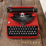热卖摄影道具拍照道具红色复古打字机模型1:1辅助道具类陈列摆件