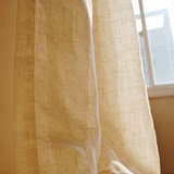 外贸出口美式乡村 阳台客厅卧室半遮光 纯色亚麻成品窗帘 可定制