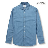 虾米 ZIOZIA韩国专柜正品代购 男款时尚牛仔蓝衬衫 BZU2WC1108IN