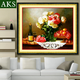 A-KS印花SZX新款欧式油画花瓶十字绣餐厅客厅满绣卧室小幅画系列