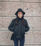 韩国东大门代购2015年新款秋冬百搭韩版拉链纯色长袖夹克女款