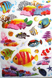 包邮3D立体 幼儿园墙贴海底世界鱼 儿童房浴室海洋馆卡通防水贴画