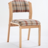 简约特价实木曲木宜家软包布艺餐椅咖啡厅酒店椅日式书桌椅子