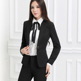 韩版修身小西装女长袖外套办公室工作服商务正装面试职业装套装裤