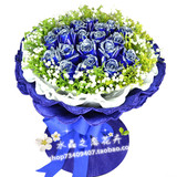 11朵99朵蓝色妖姬玫瑰花束礼盒生日求婚情人节订送花上海鲜花速递