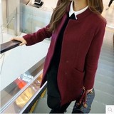 韩国代购秋冬装新款韩版大码修身中长款加厚毛呢外套女小香风大衣