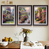 凤之舞手绘油画美式托马斯花园风景TM9欧式客厅装饰餐厅玄关壁画