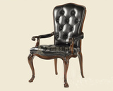 新古典餐椅/美式书椅老虎椅/实木沙发椅/欧式电脑椅可定制PU真皮