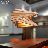 美式创意吊灯客厅餐厅木艺吧台灯客厅灯北欧艺术简约实木个性灯具