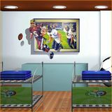 3D立体视觉效果墙贴超大创意客厅酒吧KTV装饰贴画体育运动橄榄球