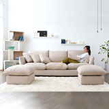 布艺沙发北欧宜家小户型日式现代简约三人位转角组合羽绒乳胶沙发