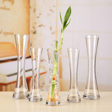 简约透明单支玫瑰玻璃花瓶创意酒店咖啡厅餐桌装饰摆件水培装饰品