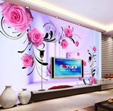 电视背景墙壁纸 客厅卧室温馨欧式3d立体无缝真丝布墙纸大型壁画