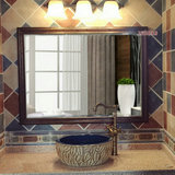 豪华浴室镜复古做旧美式欧式浴室柜镜子壁挂卫生间装饰镜子