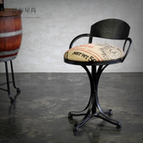 浮海屋尚美式工业风家具现代吧台凳吧台椅创意时尚铁艺酒吧椅子