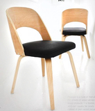 原木时尚餐椅 简约餐椅欧式椅 靠背椅 咖啡椅 休闲椅餐椅弯曲木椅