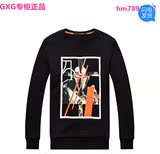 GXG男装 2015秋商场同款时尚黑色艺术印花卫衣#53231256 正品现货