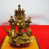 藏传佛教 密宗纯铜仿尼泊尔工艺佛像 绿度母金色厂家批发