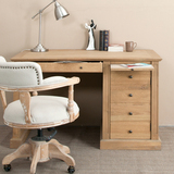 HC 欧式奢华橡木书桌 带抽屉收纳台式机柜 双人家庭办公桌写字台