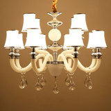 欧式现代简约吊灯 白色客厅灯 卧室餐厅玻璃灯大气温馨工程灯饰具