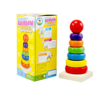 木制彩虹塔 叠叠乐 叠叠高 套塔 套圈积木 婴儿益智玩具0-1-2岁
