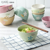 亿嘉釉下彩陶瓷碗餐具日式瓷碗韩式碗具面碗米饭碗大小碗汤碗雅韵