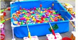 儿童免充气钓鱼池支架游泳池钓鱼玩具池 广场生意磁性钓鱼池套装