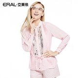 艾莱依春装新款女装韩版百搭立领2016雪纺上衣长袖ERAL31004-ECAA