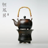 功夫茶具煮茶炉 仿古粗陶酒精炉炭火炉 干烧不开裂陶瓷茶具整套