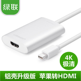 绿联 Mini DP转HDMI转换器 苹果mac雷电转HDMI高清转接线4K转接头