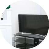不锈钢电视柜简约客厅钢化玻璃电视柜黑色电视机柜子落地办公室