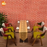 美式工业铁艺loft创意A字椅西餐厅奶茶甜品店复古漫咖啡桌椅组合