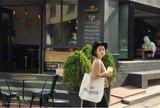 2016夏 韩国代购女包韩版休闲简单文字环保手袋帆布单肩手提包