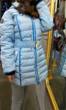 2014新款外贸原单精品韩版风衣腰带中长款薄款羽绒服潮女时尚外套