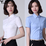 新颖哥弟特价夏季女士白色衬衫女短袖工作服学生韩范职业正装衬衣