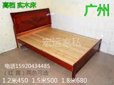 广州佛山宜家实木床架单双人床1.2米1.5米1.8结实简约现代经济型
