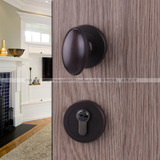 贝尔维帝纯铜门锁简约欧式球形门锁美式门锁黑色门锁室内分体锁具