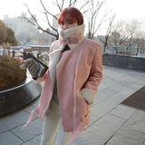 冬装韩国鹿皮绒羊羔毛外套女中长款加厚保暖大码修身学生机车棉服