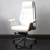 好环境家具简约现代白色真皮大班椅 时尚老板办公椅 多功能总裁椅
