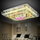 LED水晶灯长方形大气吸顶灯现代简约卧室餐厅灯创意花形客厅灯具