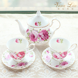 薇拉莉娅 欧式咖啡杯碟花茶红茶杯英式下午茶具套装创意简约陶瓷